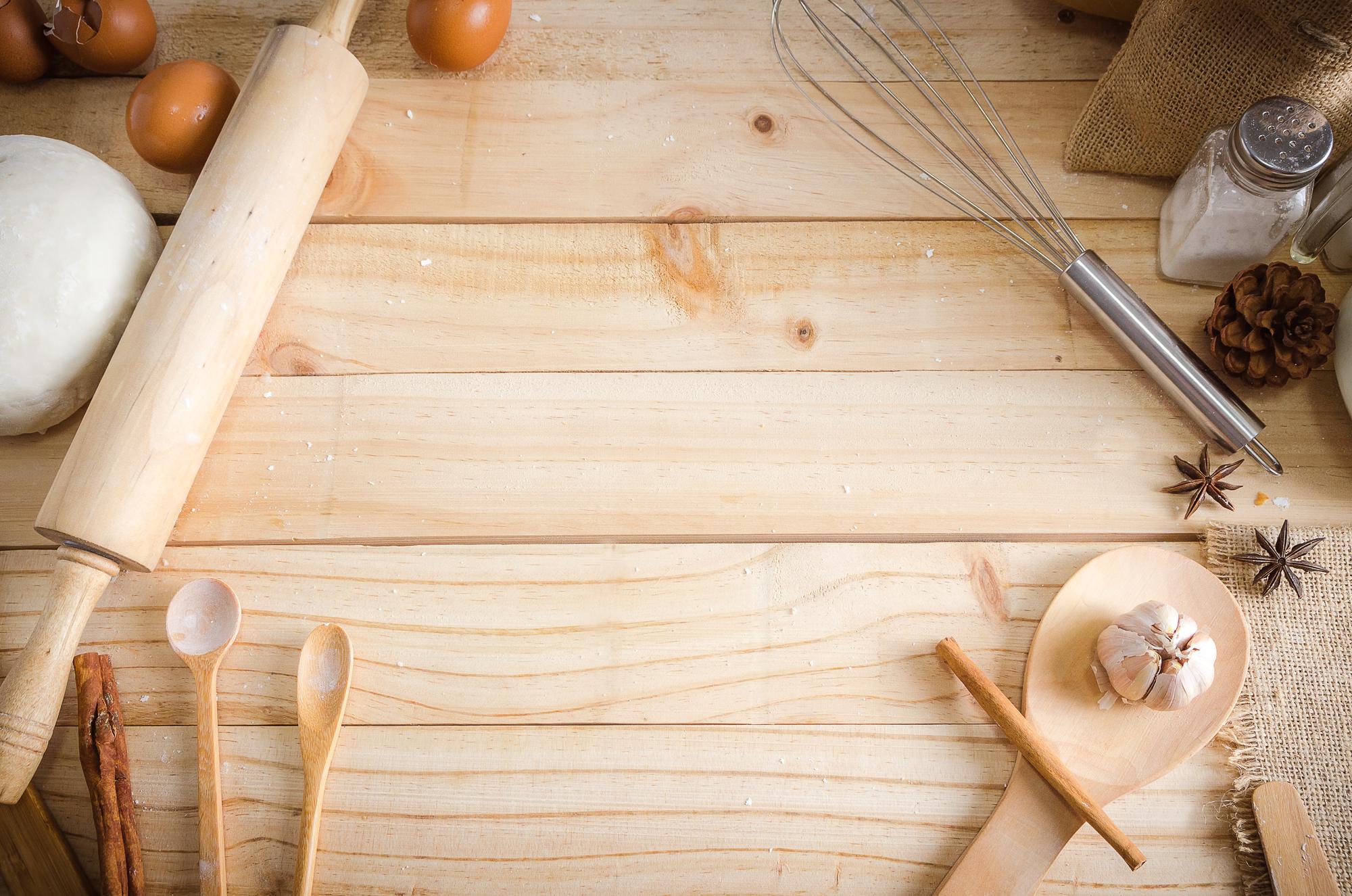 Artisan kitchen workspace with tools